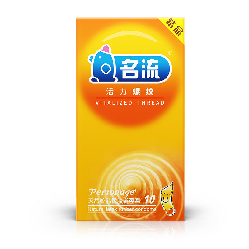 名流活力螺纹立体螺纹型橡胶安全套10只装