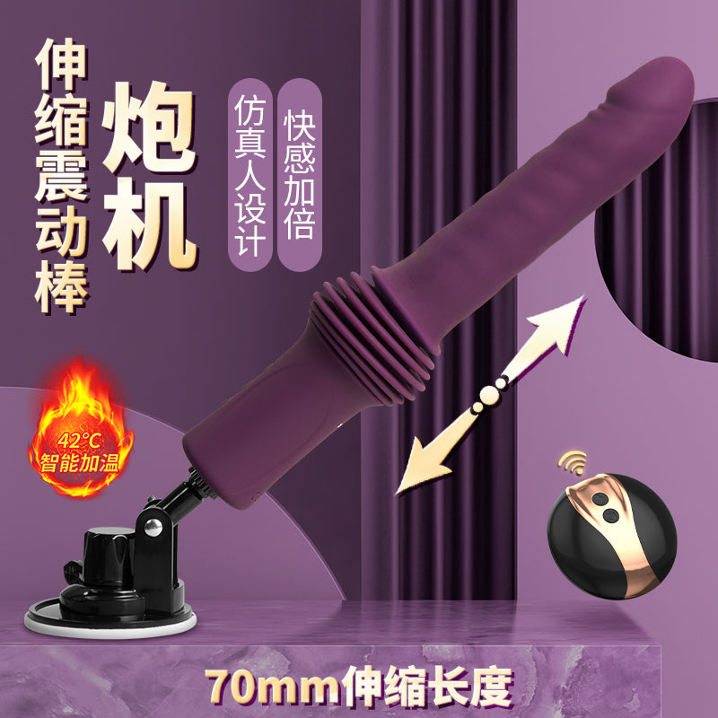 遥控免提伸缩加温震动USB充电3速10频迷你擎天炮机