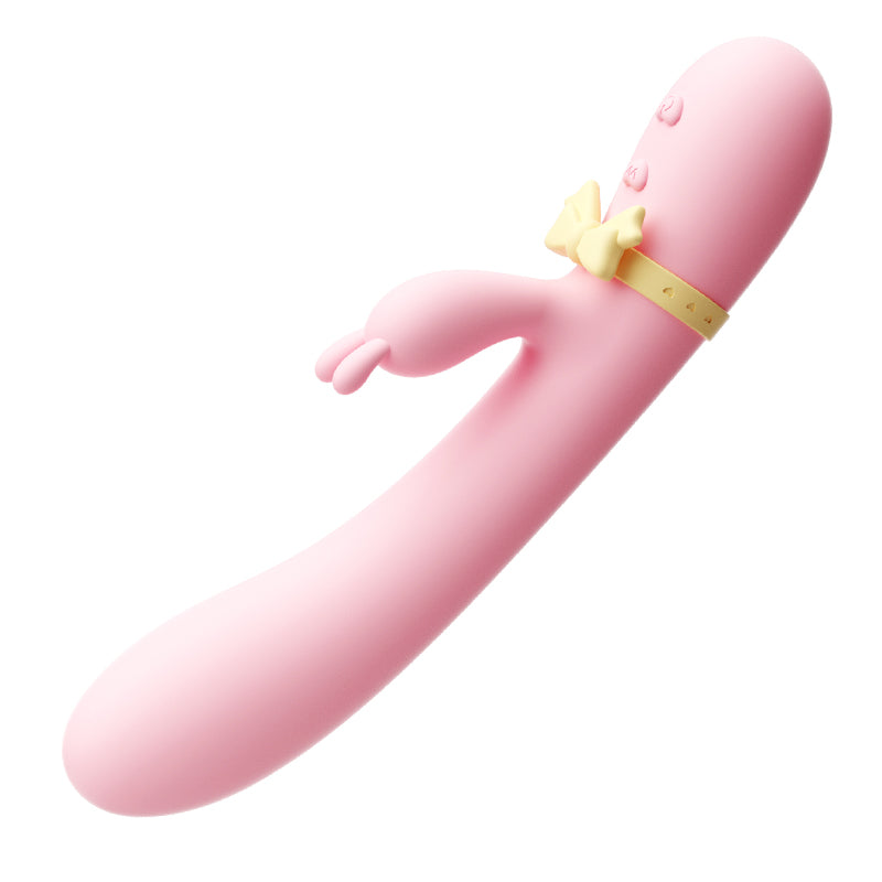 谜姬软糯材质私处蜜豆两点强震智能加温月兔仙女震动棒
