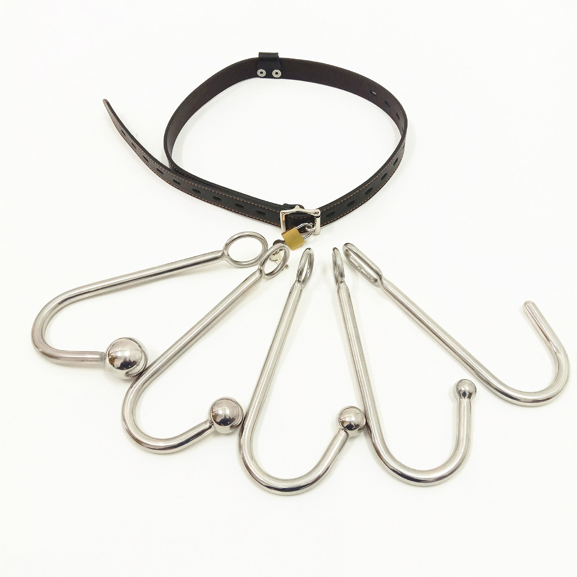 SM后庭专用情趣皮带不锈钢肛勾