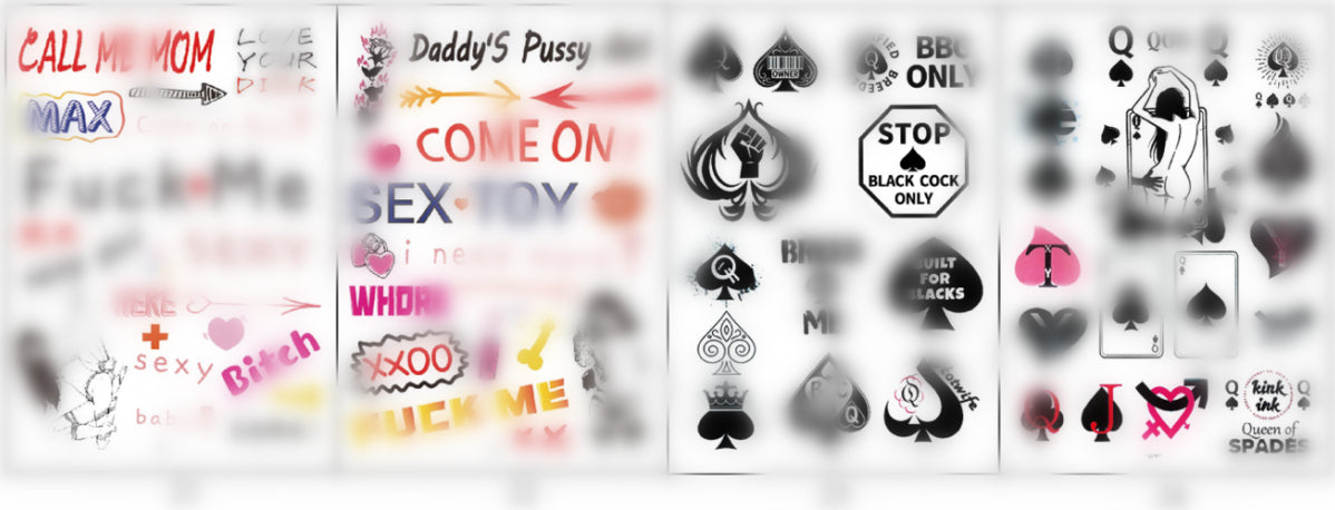 SM污字调情纹身贴纸(多款可选)