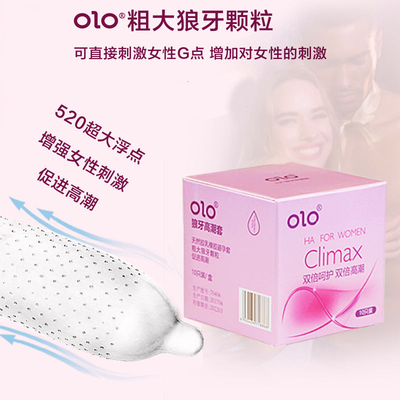 [25.11.26新品] OLO粉色CLIMAX双倍呵护双倍高潮狼牙高潮套安全套10只装