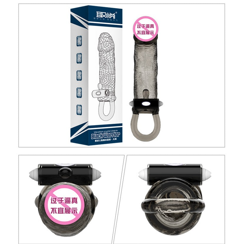 [25.12.05新品] QUYUE黑武士延时加长加粗震动水晶狼牙套(多款)