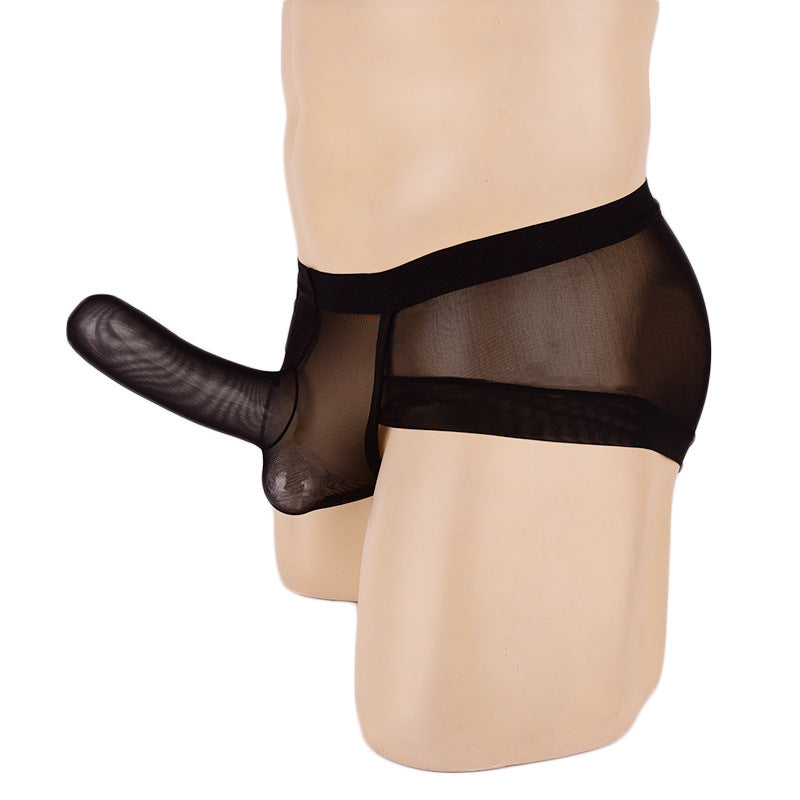 [25.12.09新品] 男士专用黑色透明大象JJ枪弹分离前端闭口性感情趣三角裤J4022