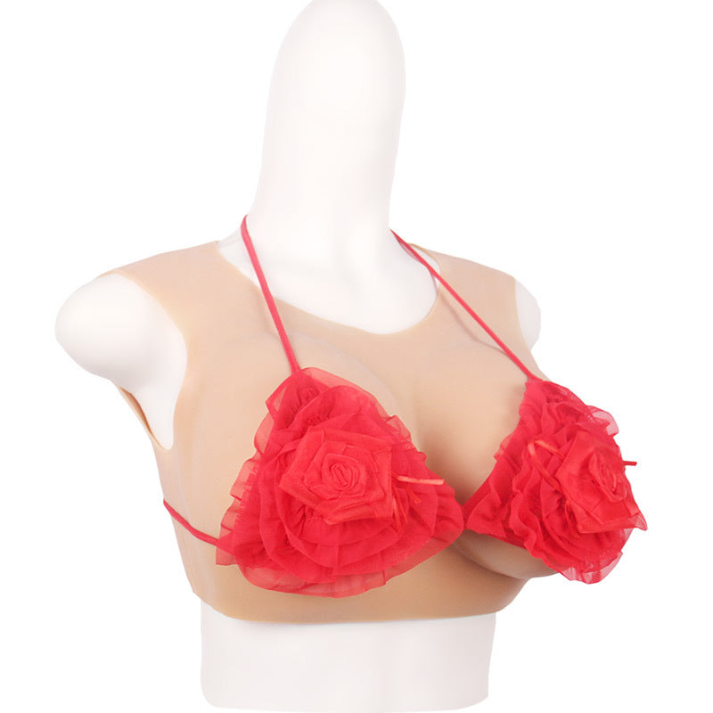 [26.01.12新品] 伪娘必备圆领凝胶填充实心硅胶假胸肤色义乳