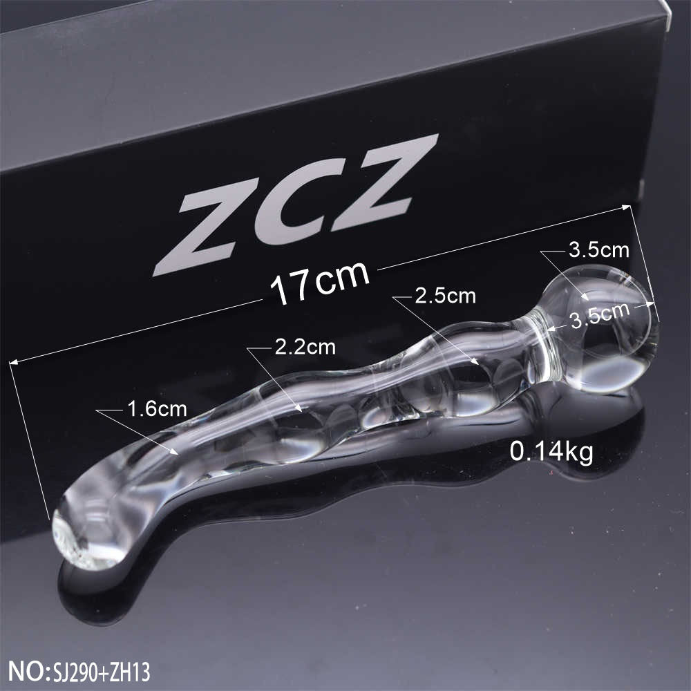 [26.02.07新品] SM调教后庭专用双人情趣高硼硅玻璃多结水晶阳具 SJ290