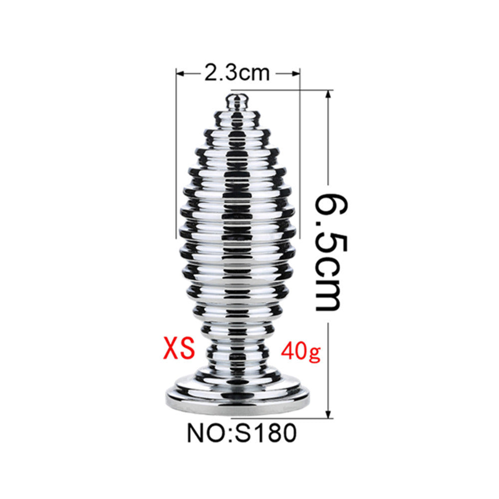 [26.03.05新品] SM调教后庭专用经典宝塔螺纹银色特小号金属肛塞 S180