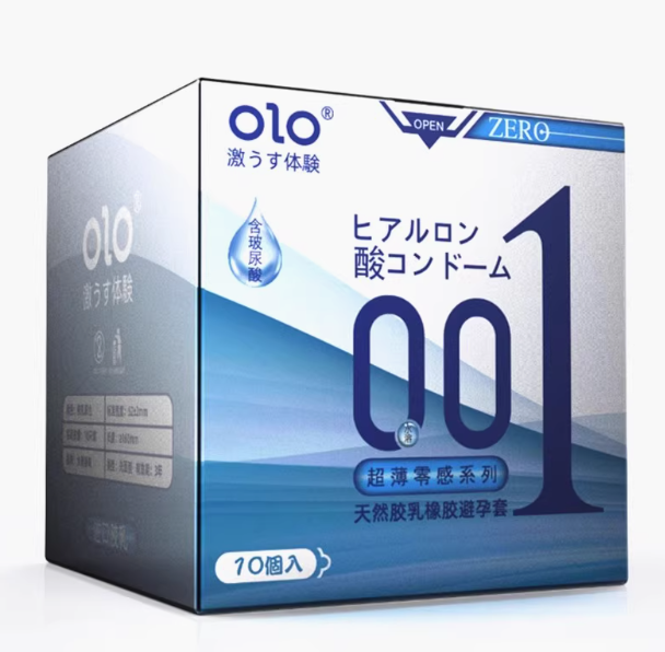 [25.04.16新品] OLO玻尿酸超薄灵感光面001天然胶乳安全套 10只装