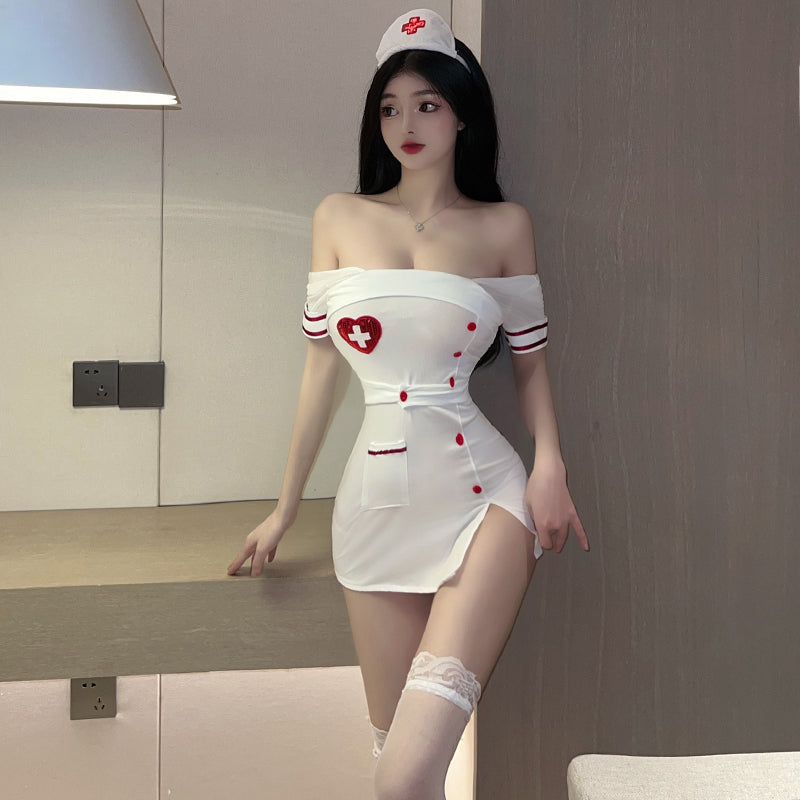 [25.09.17新品]娇柔纯美撩欲温柔小护士诱惑制服套装Y2730