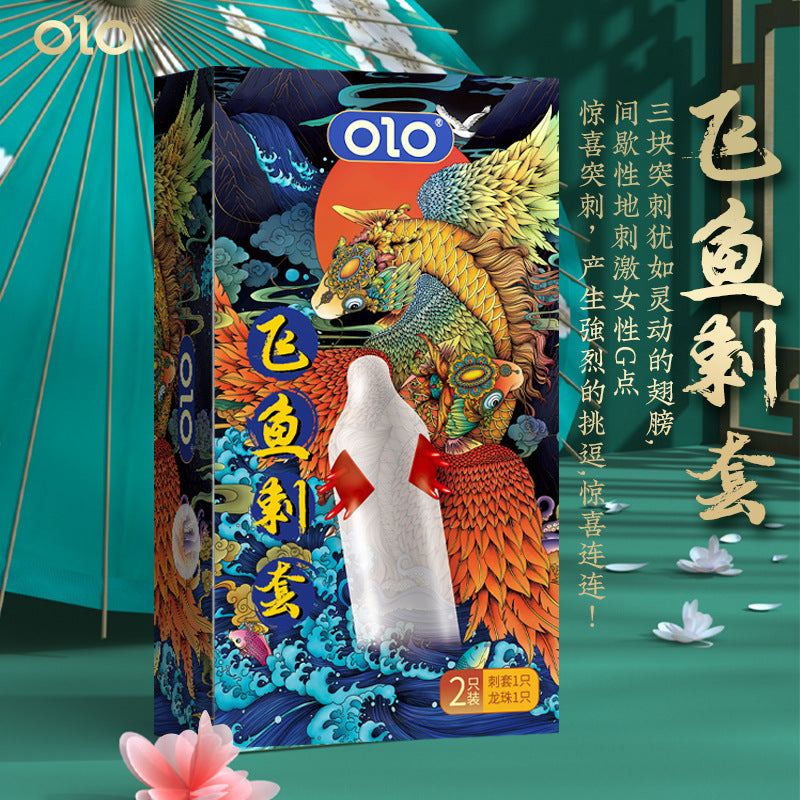 [25.09.20新品] OLO柔软顶部持续刺激上古神兽刺套+龙珠延长避孕套