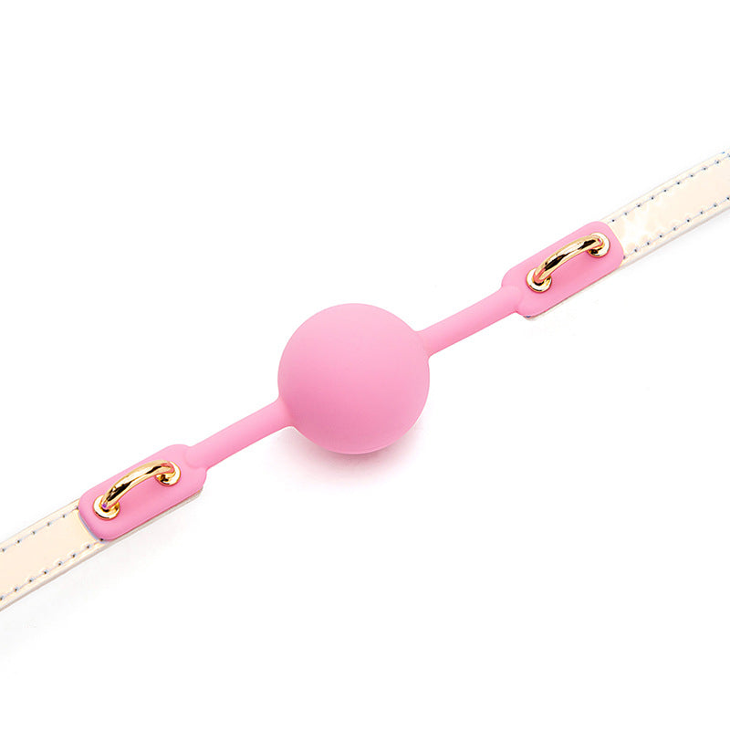 [23.11.23新品] SM情趣镭射反光软胶口球粉色硅胶口球