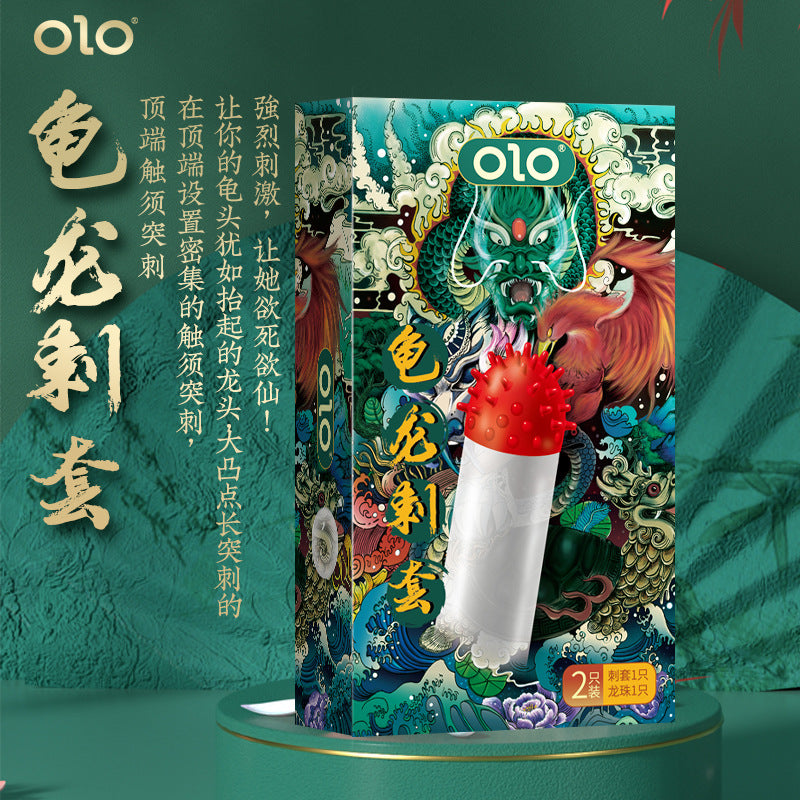 [25.09.20新品] OLO柔软顶部持续刺激上古神兽刺套+龙珠延长避孕套