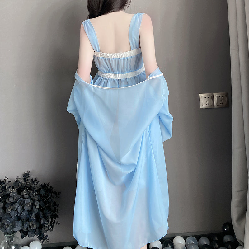 [25.06.22新品]花瓣刺绣吊带裸背春光侧漏纯欲调情古风汉服套装 Y2611