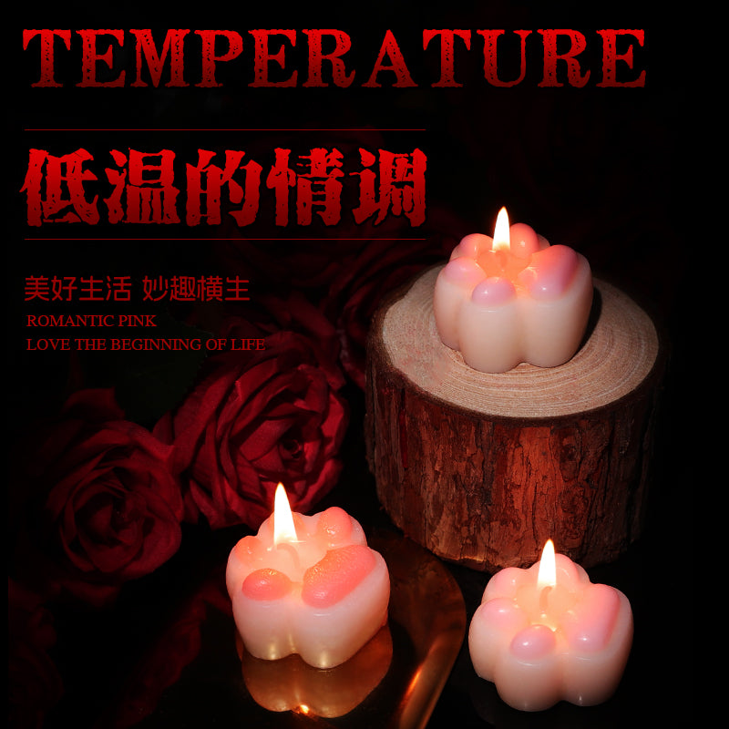 [25.09.15新品] SM调教情趣浪漫粉色可爱猫爪造型低温蜡烛