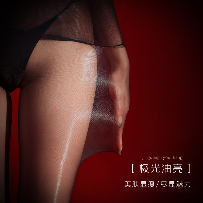 [25.12.27新品] 丝滑柔润高弹极光油亮无缝裆连裤袜（浅黑/肤色） F8417