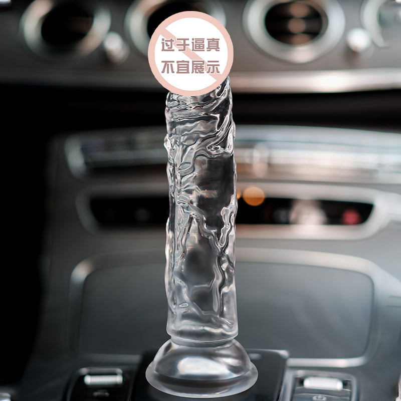 [26.01.18新品] 整根深入饱满厚实柔软晶莹强力吸盘透明无蛋仿真阳具（小号/中号）