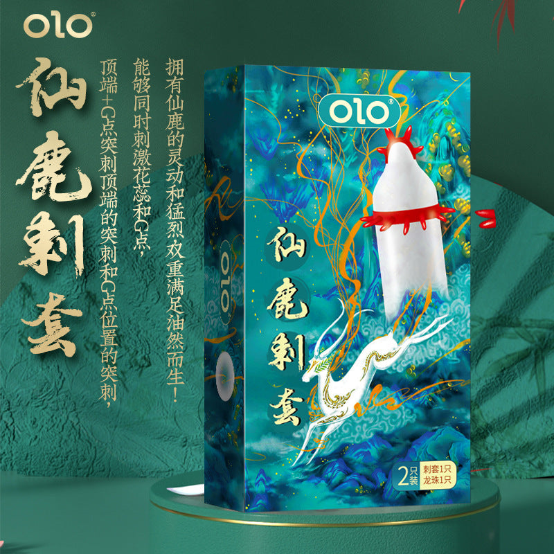 [25.09.20新品] OLO柔软顶部持续刺激上古神兽刺套+龙珠延长避孕套