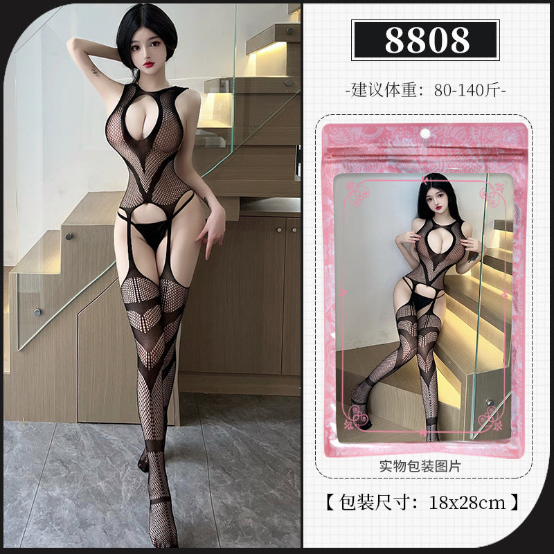 [25.07.20新品]性感大码丝袜开裆免脱网衣激情诱惑火辣调情床上战衣Y8808