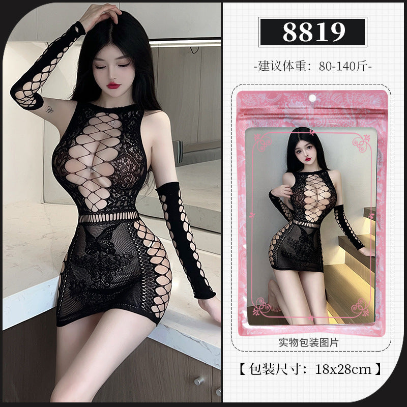 [25.10.01新品]性感大码丝袜开裆免脱网衣激情诱惑火辣调情床上情趣内衣Y8819
