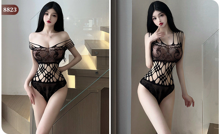 [25.10.08新品]性感大码丝袜开裆免脱网衣激情诱惑火辣调情床上连体内衣Y8823