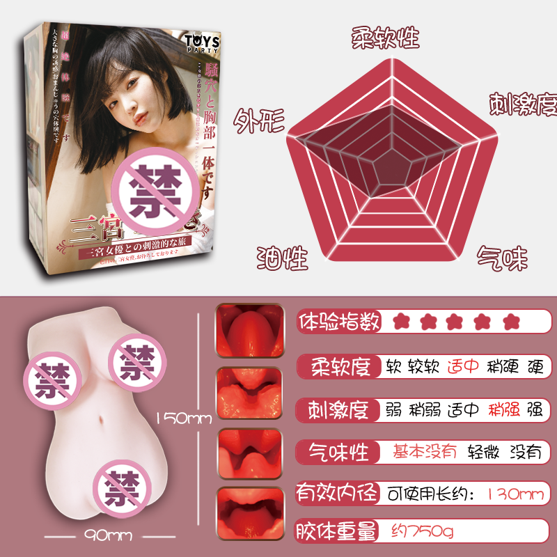 [26.03.19新品] TOYSR日本女星三宫椿真人倒模名器手动飞机杯