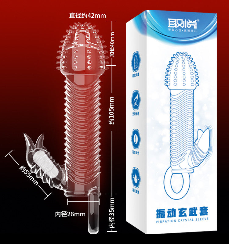 [25.11.03新品] QUYUE震动款变大变粗延时坚挺震动锁精狼牙套(四款)