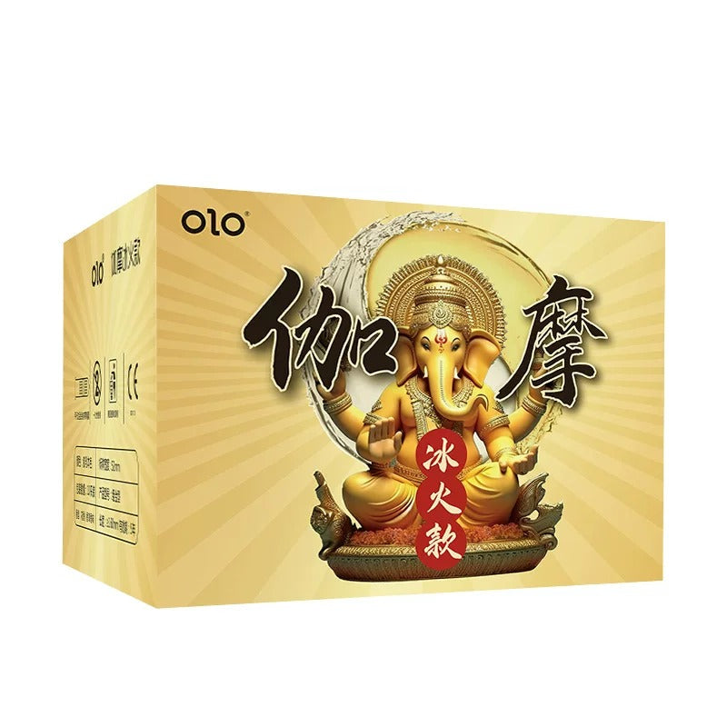 [26.09.16新品] OLO伽摩冰火金色款滋养持久劲战冰火两重天延时安全套10只装