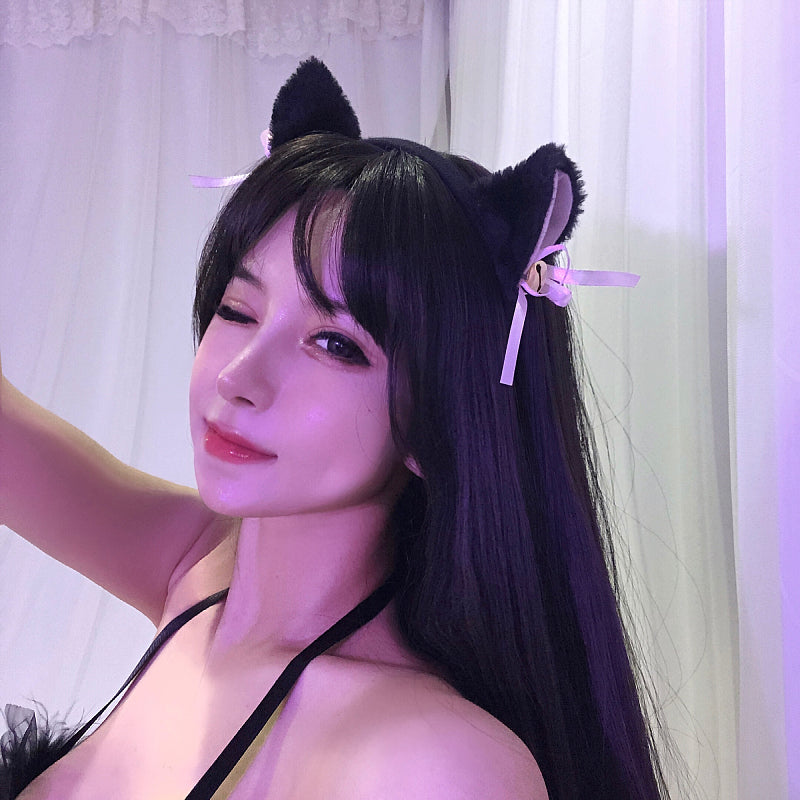 [25.06.25新品]日系少女可爱发饰黑铃铛猫耳发箍 MP-60