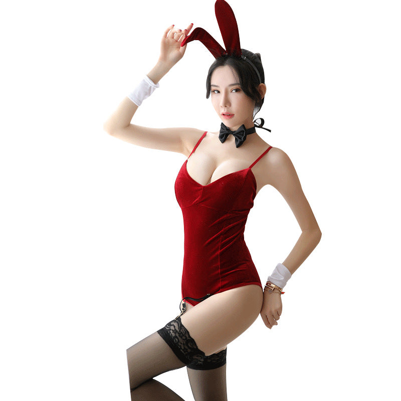 性感可爱韩国绒兔女郎制服C1282（红/黑/粉）