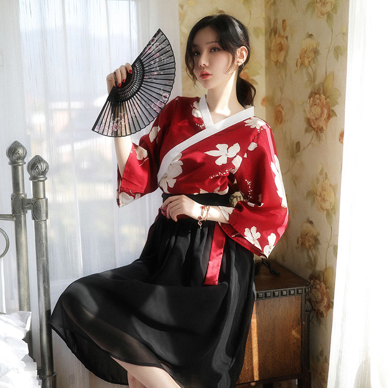 印花中国风高腰长裙改良古风汉服 M2-1666